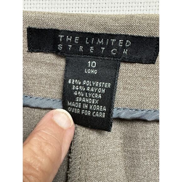 The Limited Stretch Women's Brown Dress Pants Size 10 Long Career Side Zip - Picture 7 of 14